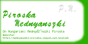 piroska mednyanszki business card